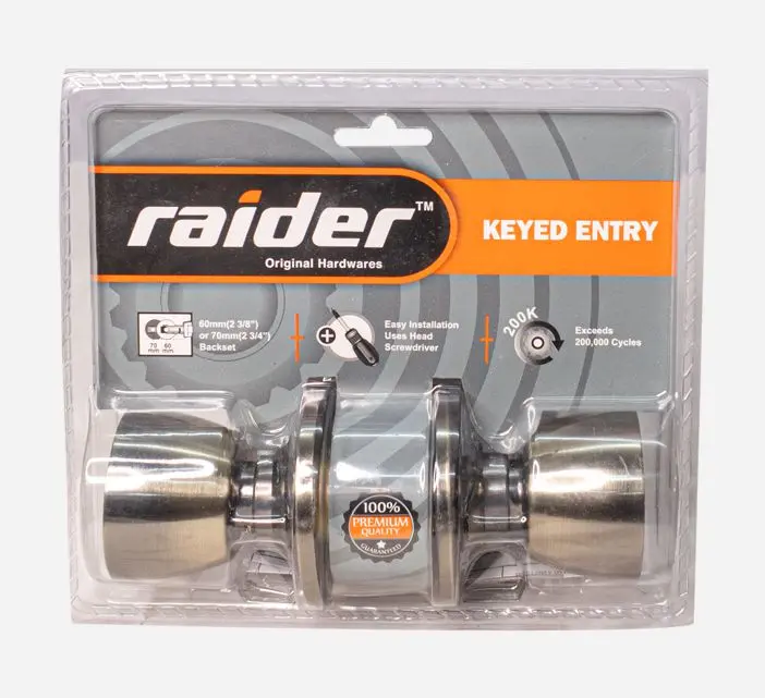 Raider Cylindrical Entrance Door Knob Lockset – Model 3201 1