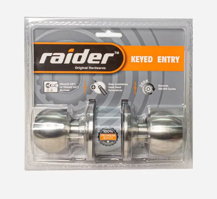 Raider Cylindrical Knob Entrance Lockset – Model 3871 2