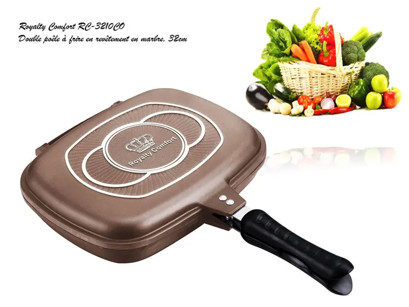 Royalty Comfort Rc-3210Co Marble-Infused Double-Layer Fry Pan – 32 Cm 1