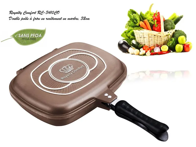 Royalty Comfort Rc-3410Co Marble-Enhanced Dual-Layer Fry Pan – 34 Cm 1