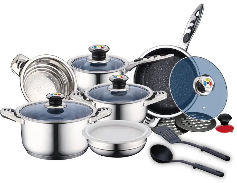 Royalty Line Rl-16Rgnm 16-Piece Stainless Steel Cookware Set 1