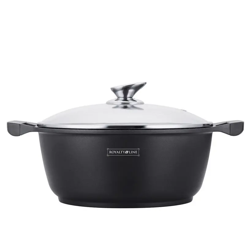 Royalty Line Rl-Bs32M Marble-Finish Cooking Pot – 32 Cm Diameter Deep Saucepan 1