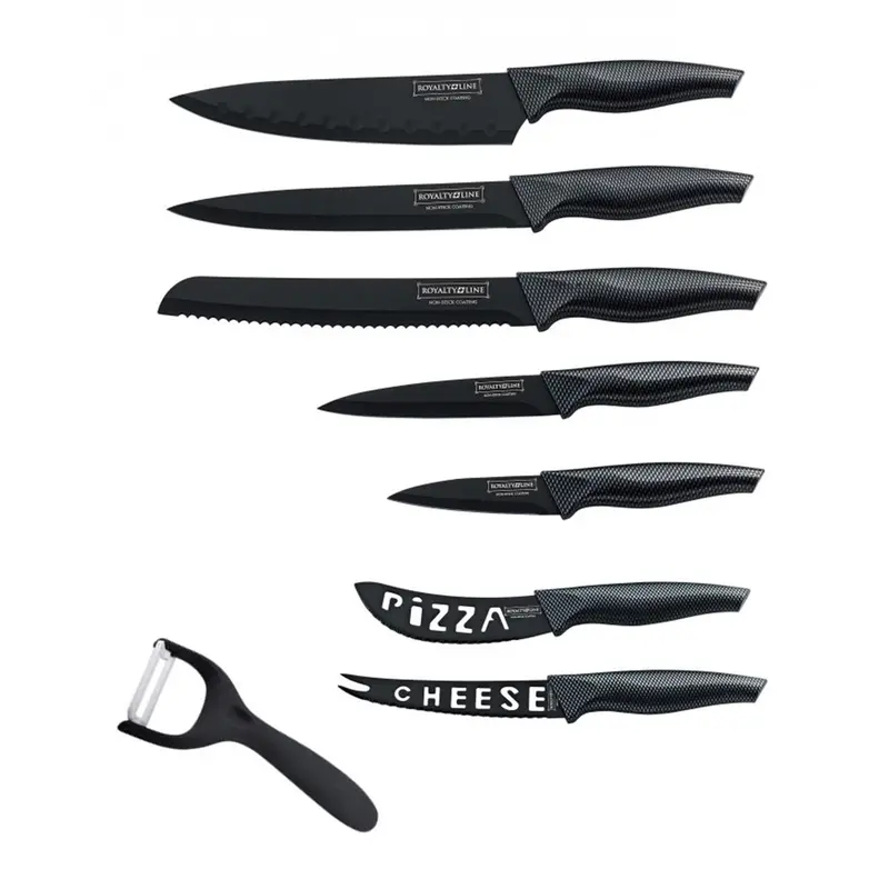 Royalty Line Rl-Cb7 Knife Set – 7-Piece Non-Stick Coated Stainless Steel Kitchen Cutlery 1
