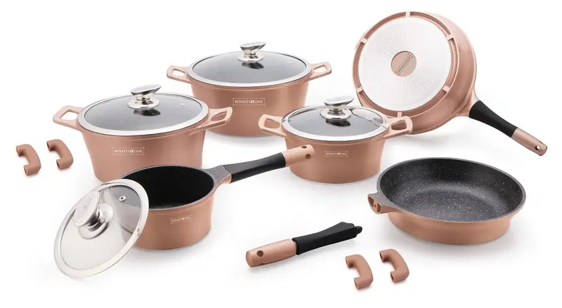 Royalty Line Rl-Es2014M 14-Piece Marble-Nonstick Cookware Set 1