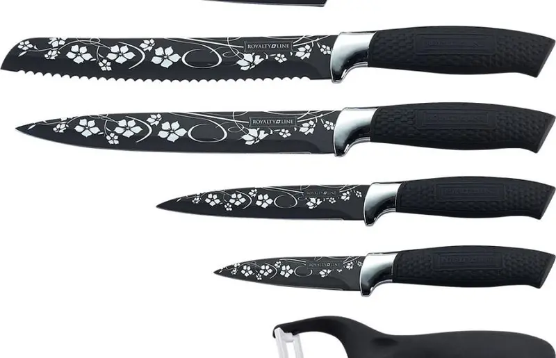 Royalty Line Rl-F5W 5-Piece Ceramic Non-Stick Knife Set 1