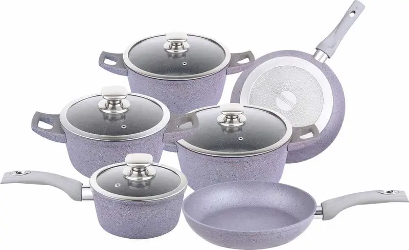 Royalty Line Rl-Fc14L Nonstick Marble-Coated Cookware Set 1