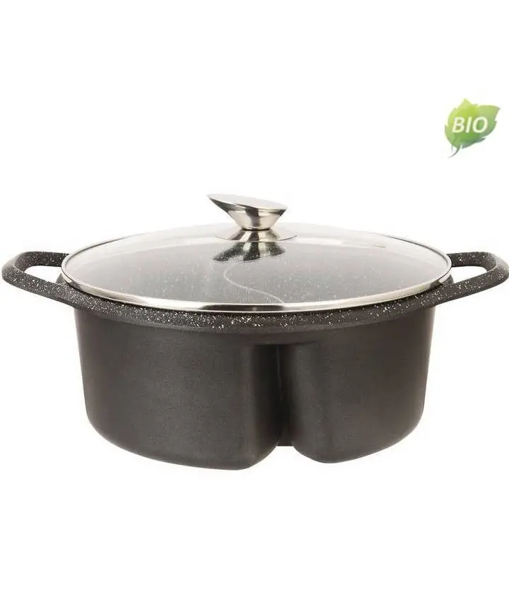 Royalty Line Rl-Nbs28M Round Two-Compartment Nonstick Casserole With Marble Coating 1