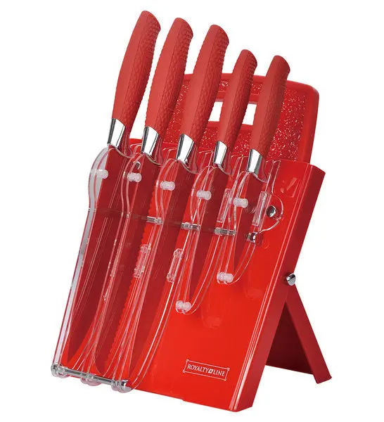 Royalty-Line Rl-Red7St-W 7-Piece Premium Knife Set 1