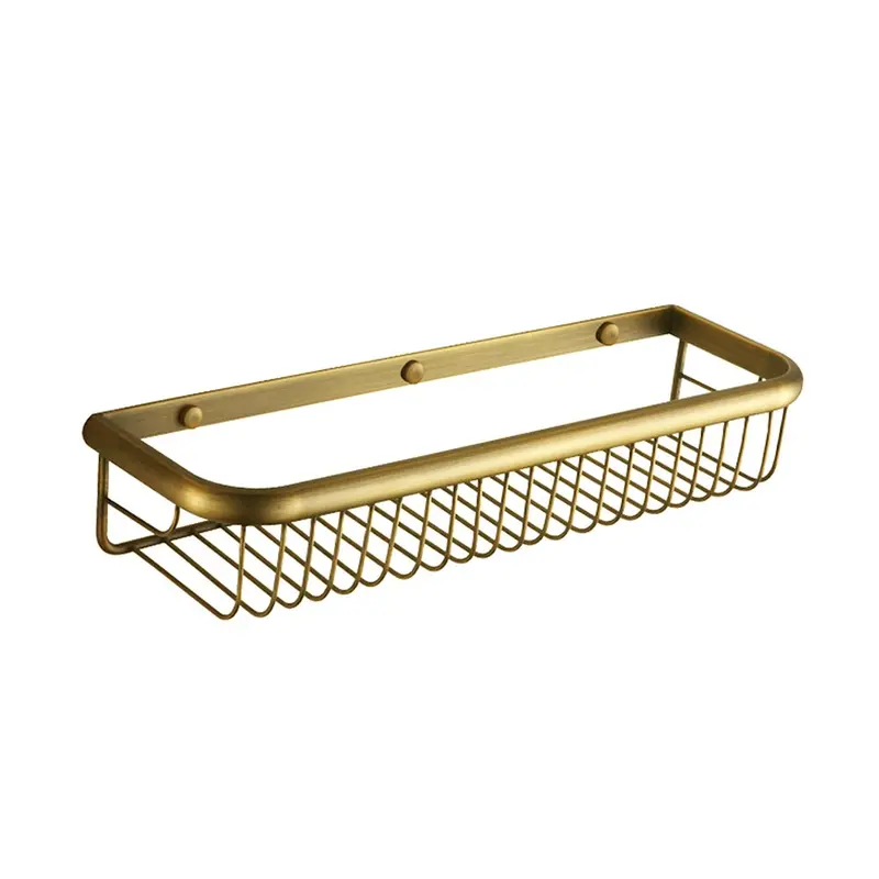 Side-Mount Shower Caddy In Brushed Gold 1