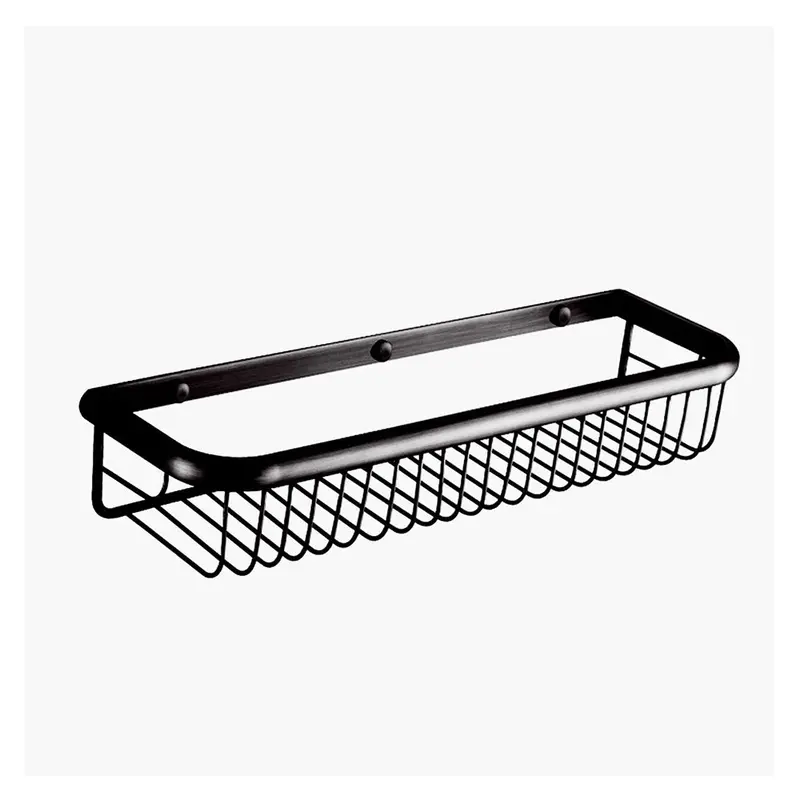 Side Shower Shelf – Blackened Brass Corner Caddy 1