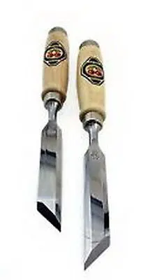 Skewed Bevel Chisels Pair – Two Cherries 20Mm (500-1920) Woodcarving Set 1