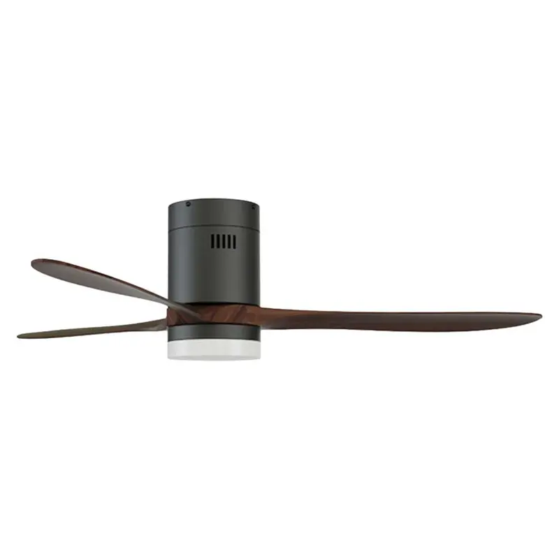 Solent Hugger 3-Blade Led Ceiling Fan – 1320Mm, Remote-Controlled, Dark Oak Blades 1