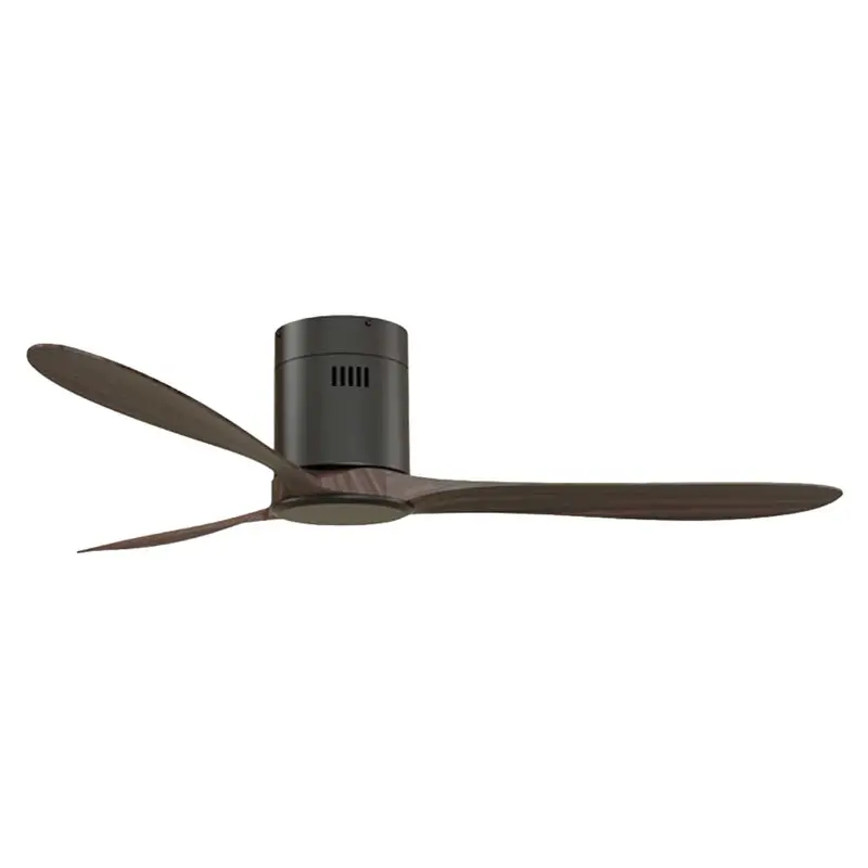 Solent Hugger 3-Blade Non-Led Ceiling Fan – 1320Mm, Remote-Controlled, Dark Oak Blades 1