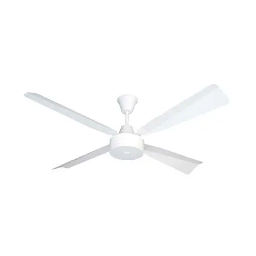 Solent Maxima 1400Mm Matte White & Brushed Aluminium 4-Blade Ceiling Fan 1