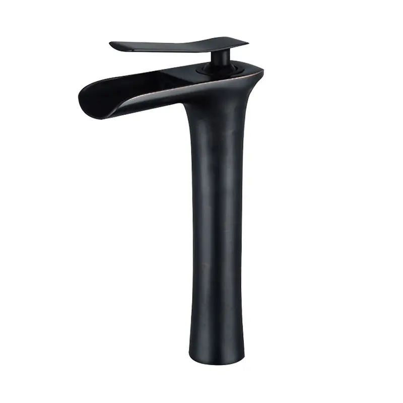 Sombre Tall Waterfall Basin Mixer – Matte Black By Trendy Taps 1