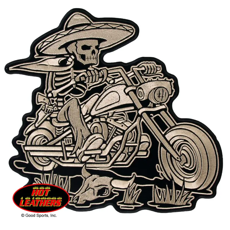 Sombrero-Wearing Skeleton Biker Art 1