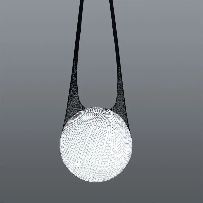 Spazio Catch Me Medium Pendant Light – 5W Black Frame With Opal Shade 1