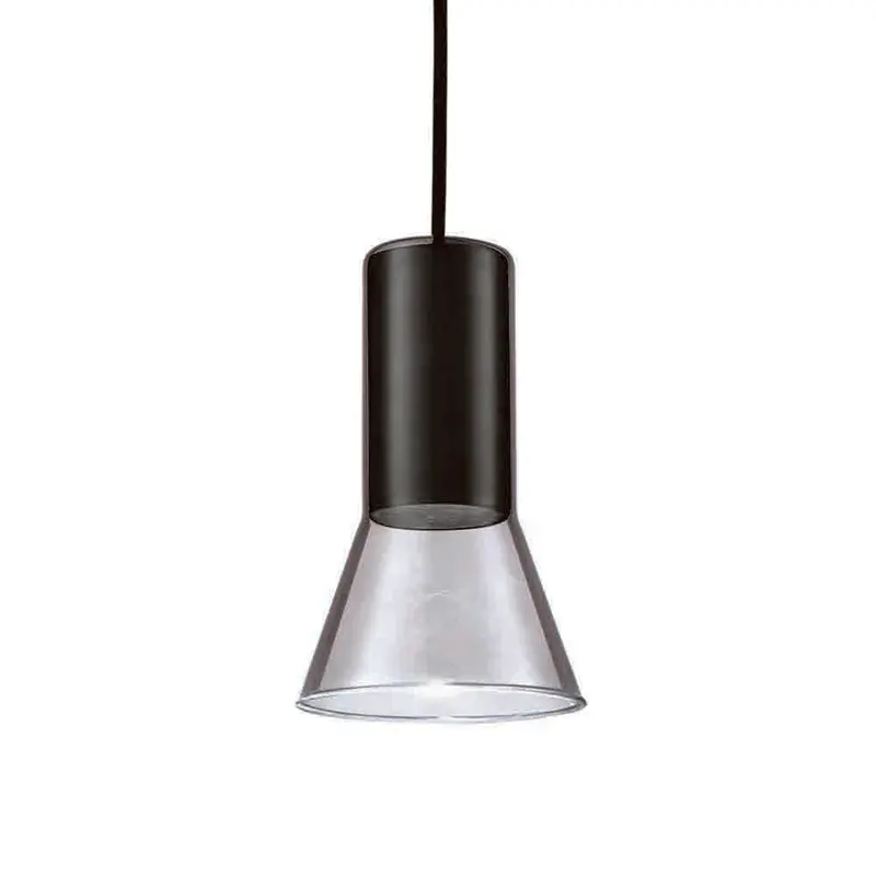Spazio Cone Pendant Light – Aluminium Frame With Smoked Glass Shade 1