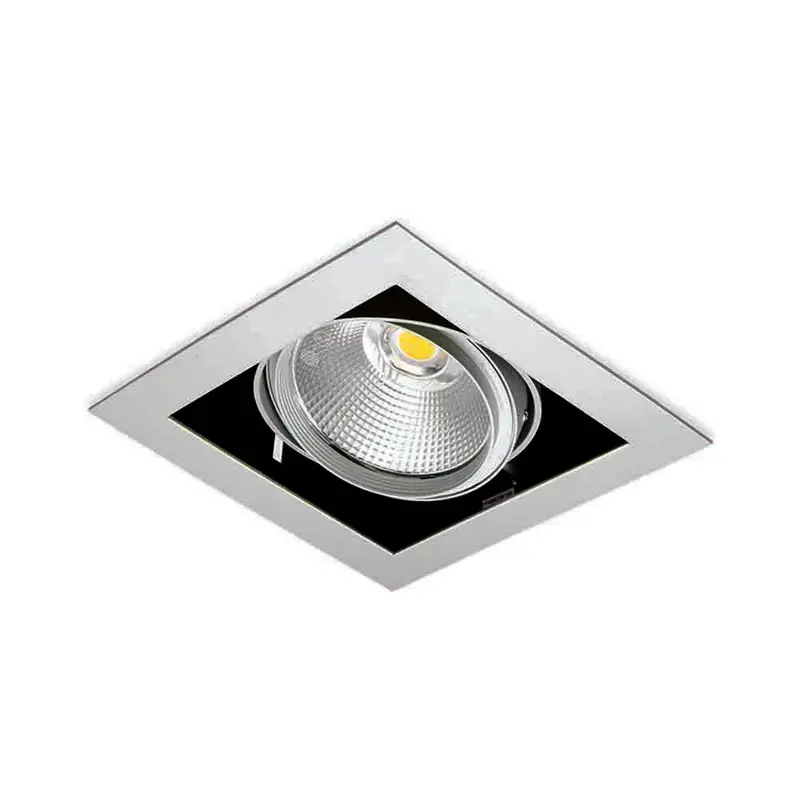 Spazio Kardan 35W Square Recessed Led Downlight – 195X195Mm, Silver Frame 1