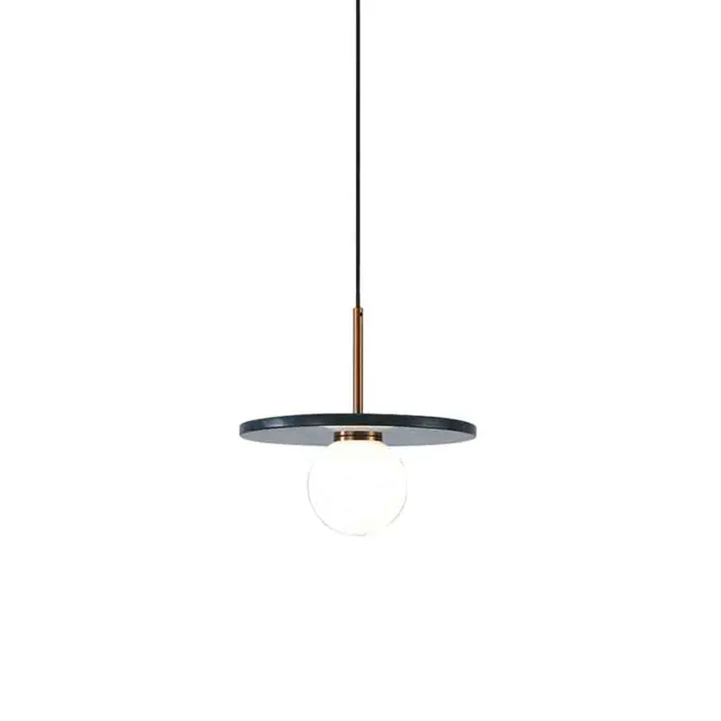 Spazio Pascal Marble Pendant Light – Green Veined Natural Stone Accent 1