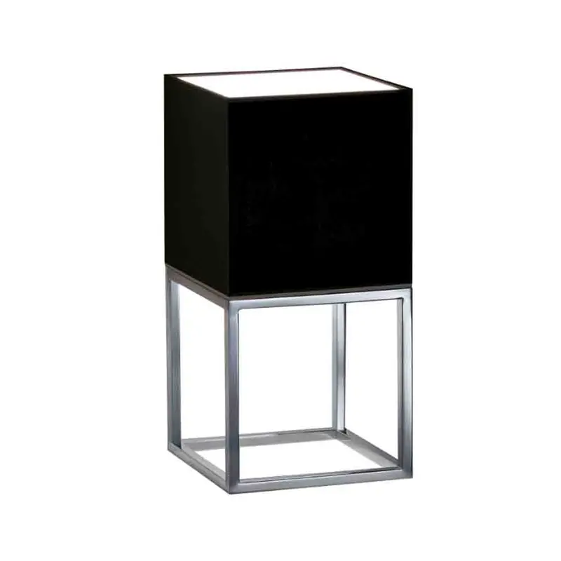 Spazio Space Cube Table Lamp – Geometric Black Steel Base 1