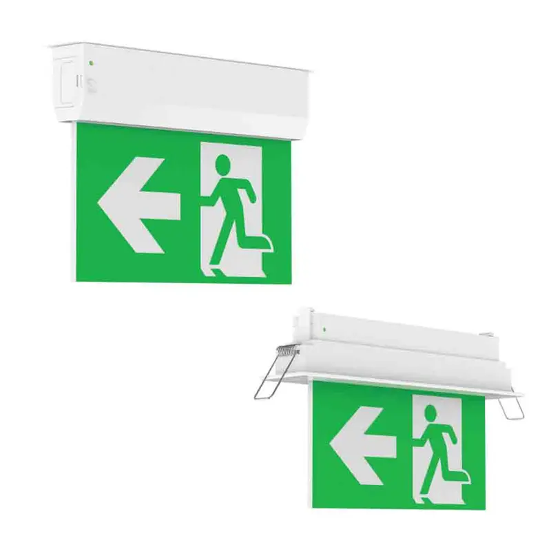 Spazio Surface-Mounted Emergency Exit Sign – White 1