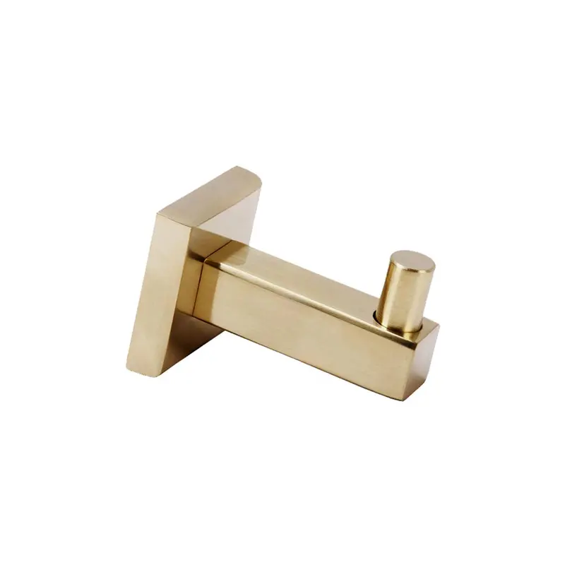 Sq Series Brushed Gold Robe Hook 1