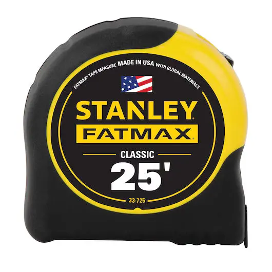 Stanley Fatmax 25-Foot Classic Tape Measure With Blade Lock & Dual-Scale Readings 1