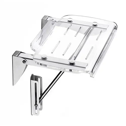 Stunning Bathrooms Silver-Anodized Acrylic Foldaway Shower Seat 1