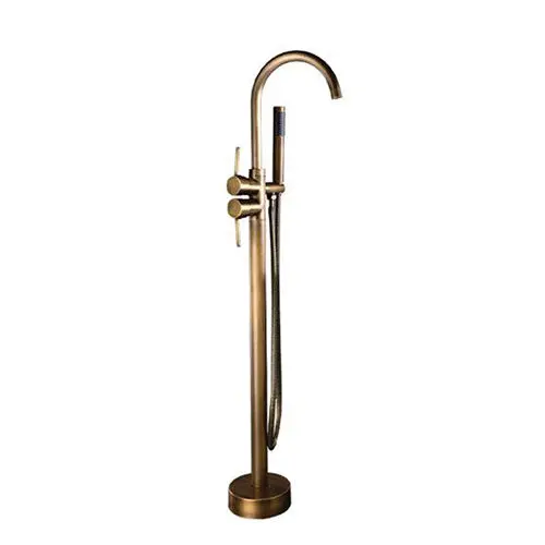 Trendy Taps Brass Gooseneck Floor Mixer Tap – Freestanding Design 1