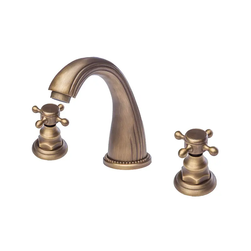 Trendy Taps Cuivre Deck-Mounted Dual-Handle Basin Faucet Set 1