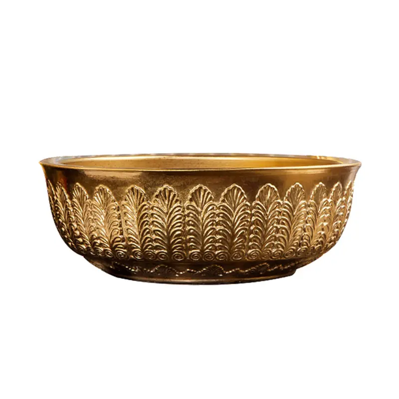 Trendy Taps Vas Engraved Countertop Vanity Basin In Gold Finish 1