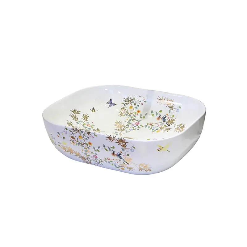 Trendy Taps Vas Floral Countertop Vanity Basin – Neutral Finish 1