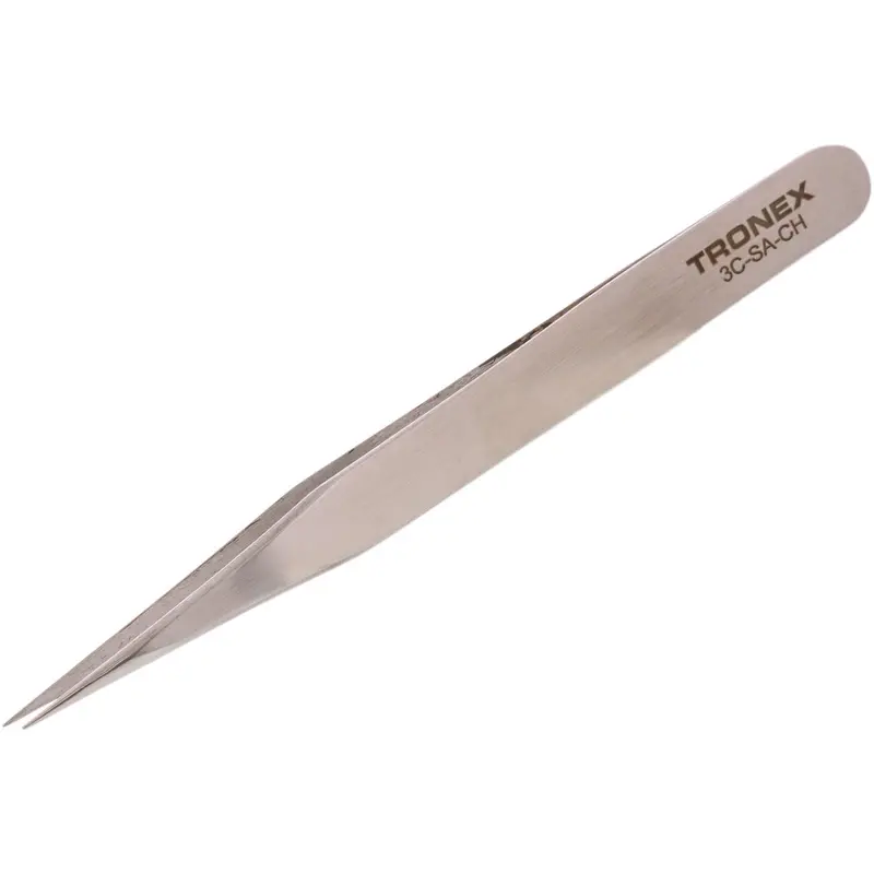 Tronex 3C Short Straight-Tip Stainless Steel Tweezers – Compact, Ultra-Fine Precision Tool 1