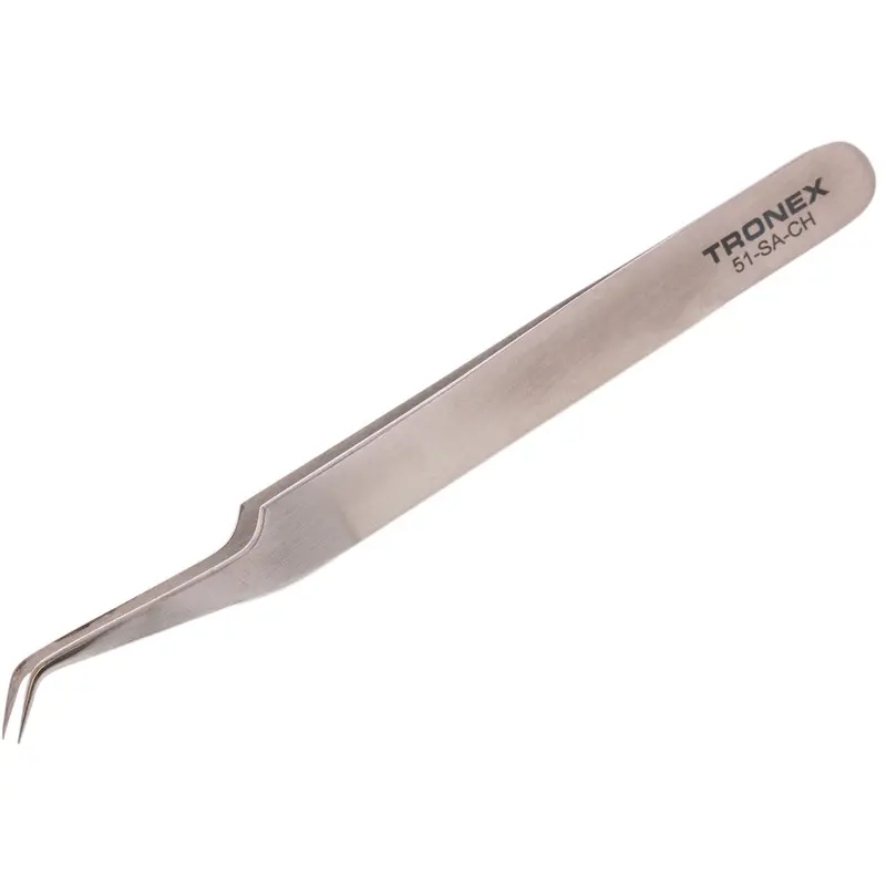 Tronex Model 71 Bent-Tip Stainless Steel Tweezers — Ultra-Fine Precision 1