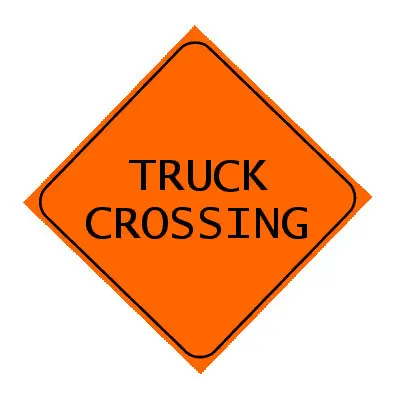 Truck Crossing Ahead Safety Sign – High-Visibility Traffic Alert 1