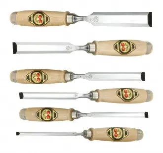 Two Cherries 6-Piece Bevel-Edge Chisel Collection — Ready-To-Use Set 1