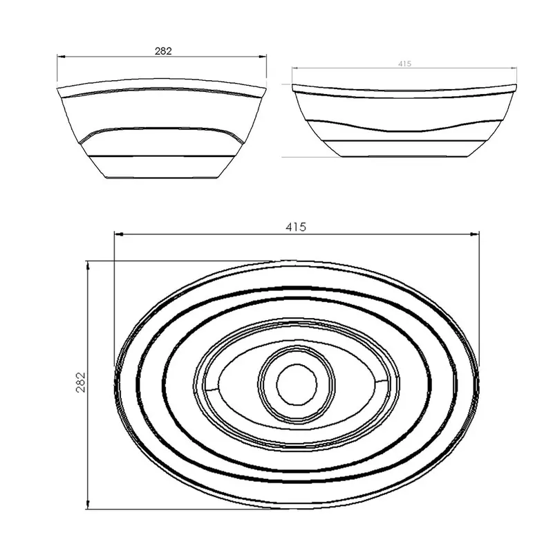 Two-Tone Stone Curva Thrucolour Countertop Vanity Basin 1