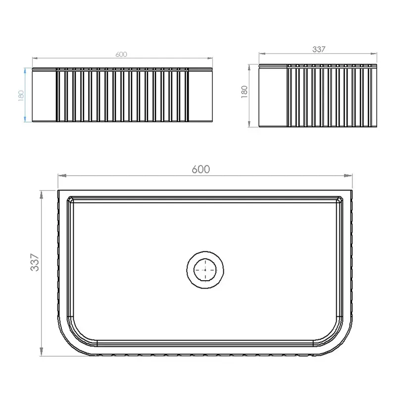 Two-Tone Stone Magna Countertop Basin – Elegant Dual-Finish Design 1