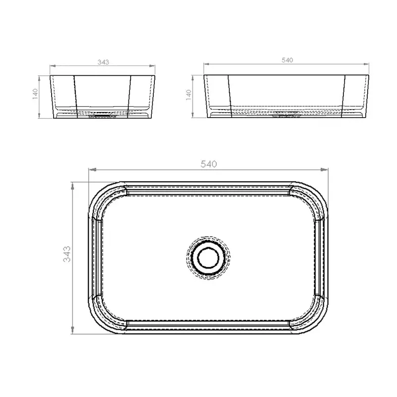 Two-Tone Stone Modicum Compact Countertop Basin – Thru-Colour Surface 1