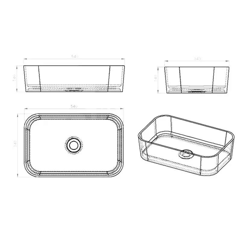 Two-Tone Stone Modicum+ Large Countertop Basin With Through-Colour Design 1