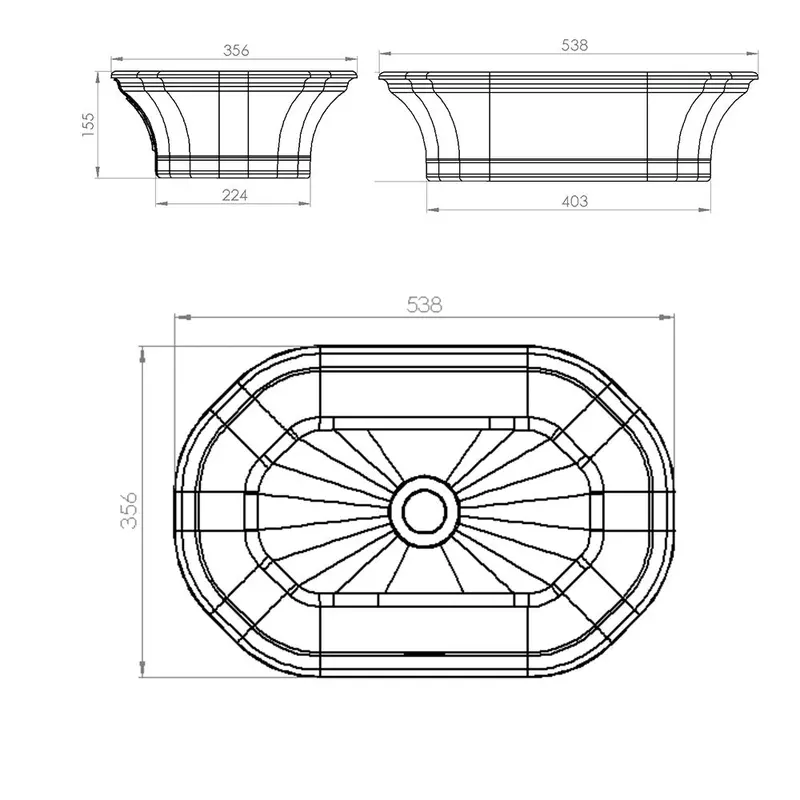 Two-Tone Stone Primis Countertop Basin – Seamless Thru-Colour Construction 1