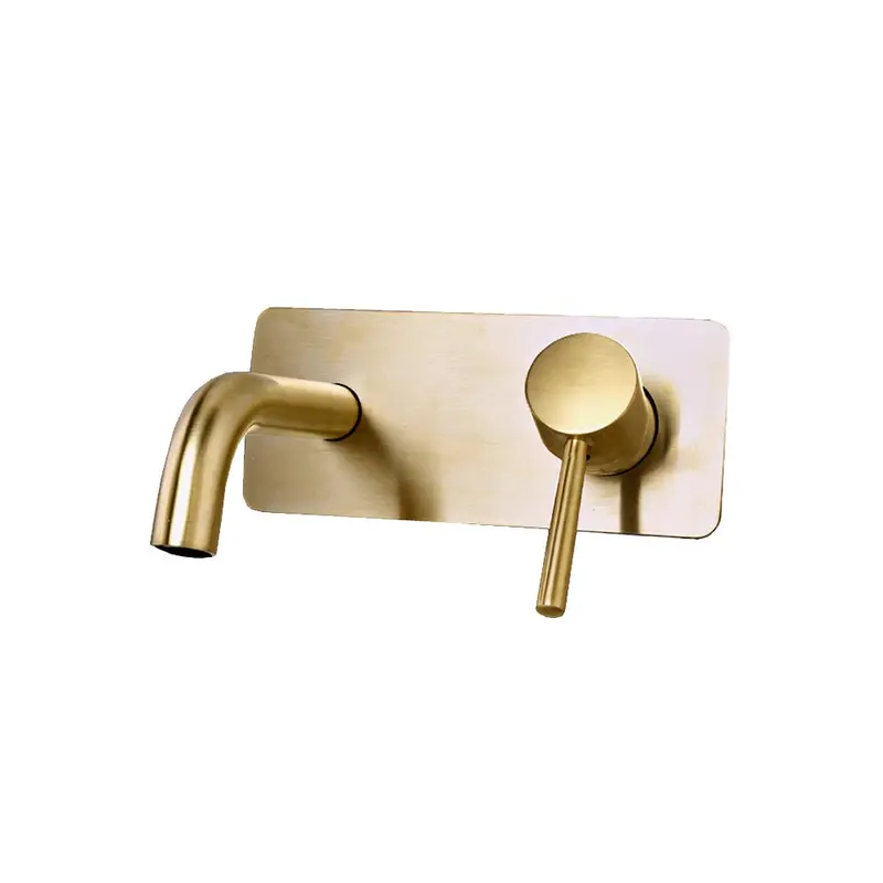 Wall-Mounted Brushed Gold Mixer Tap For Bath Or Shower 1