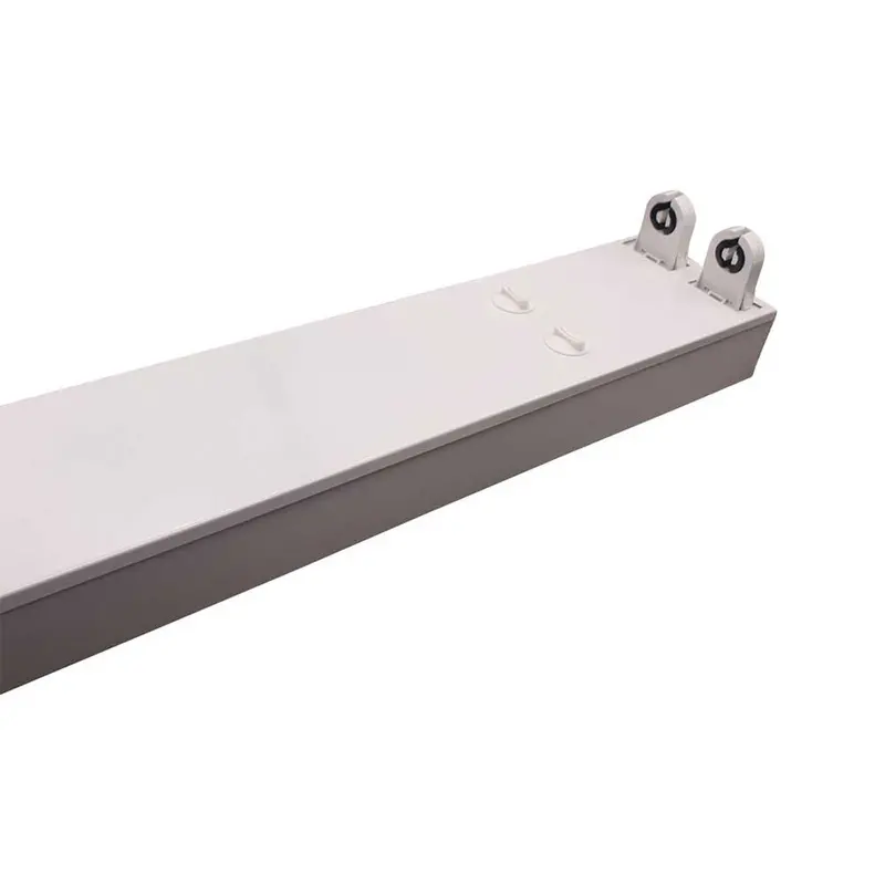 White Open-Channel Linear Light Fitting – Dual-Tube, 5-Foot Wide-Body Design 1