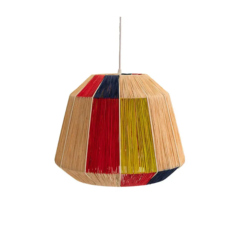 Wire World Short Bell Pendant Crafted In Natural Raffia 1