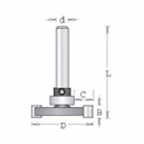 Amana Tool 45672 T-Slot Router Bit — 1/8-Inch Kerf, 1-1/8-Inch Diameter, Upper Bearing 1