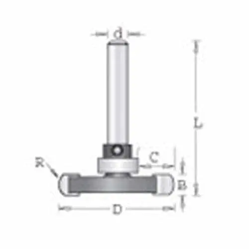 Amana Tool 45676 Round Nose Router Bit — 1/4-Inch Kerf, 1-1/4-Inch Diameter, Upper Bearing 1
