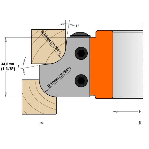 Cmt 695.007.12 Knife Pair For Roundover & Cove Shaper Heads – 25/64-Inch Radius 1