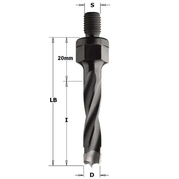 Cmt M10 Left-Hand Dowel Drill Bit – 12 Mm X 43 Mm X 63 Mm Shank 1
