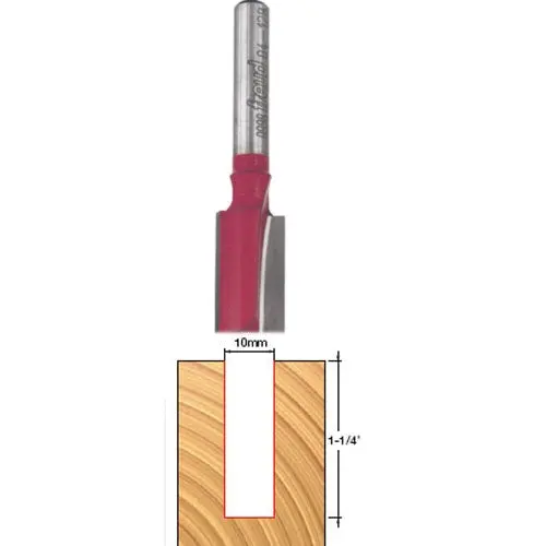 Freud 10-Inch Double-Flute Straight Router Bit For Clean, Precise Milling 1